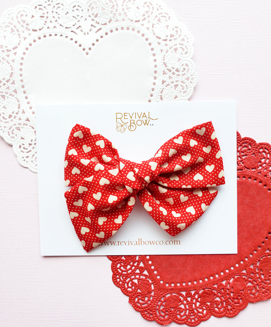 Large Pinwheel Bow • Polka Dot Hearts