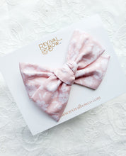 Load image into Gallery viewer, Large Pinwheel Bow • Pink Floral
