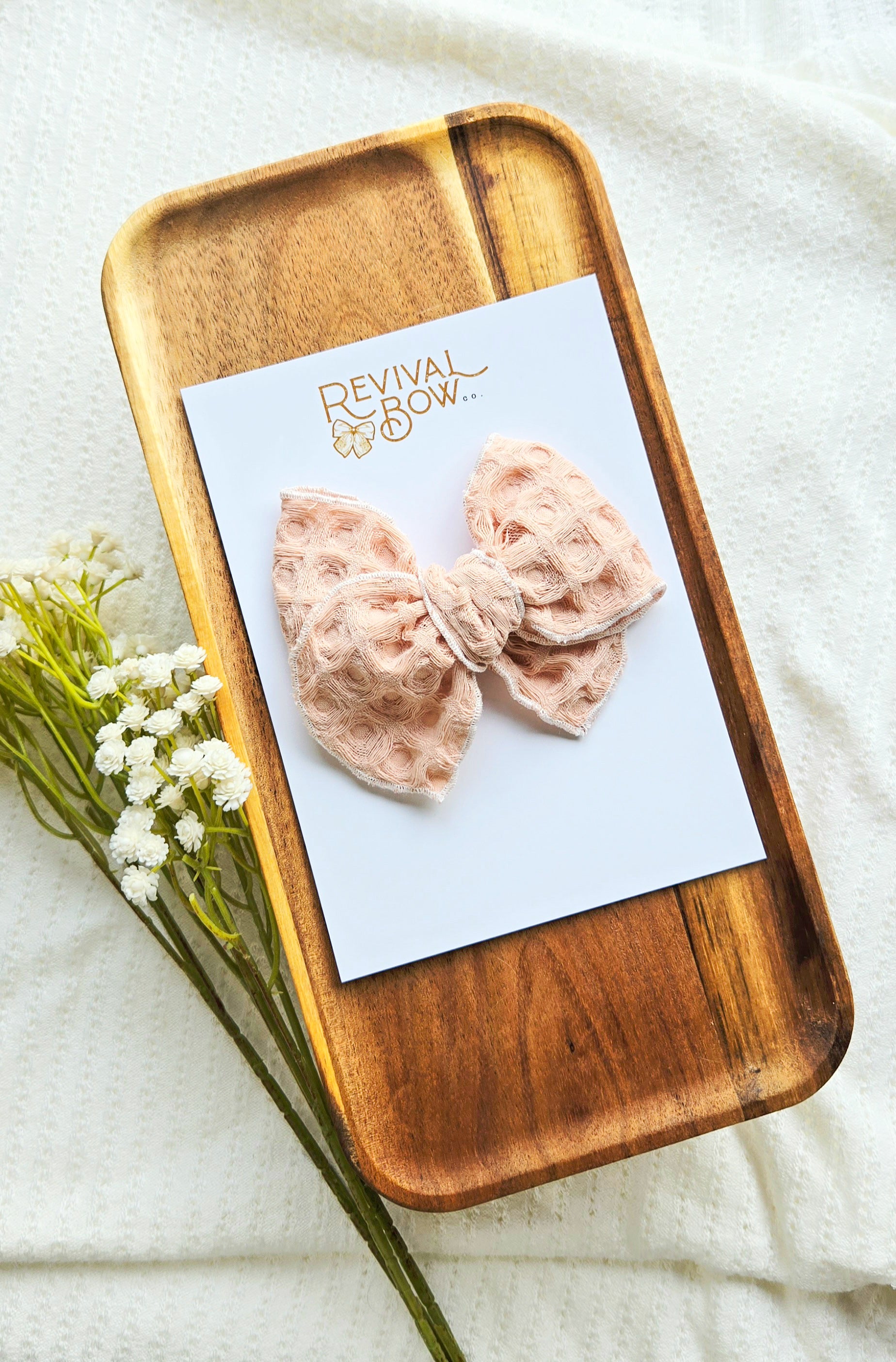 Fable Bow • Blush Waffle