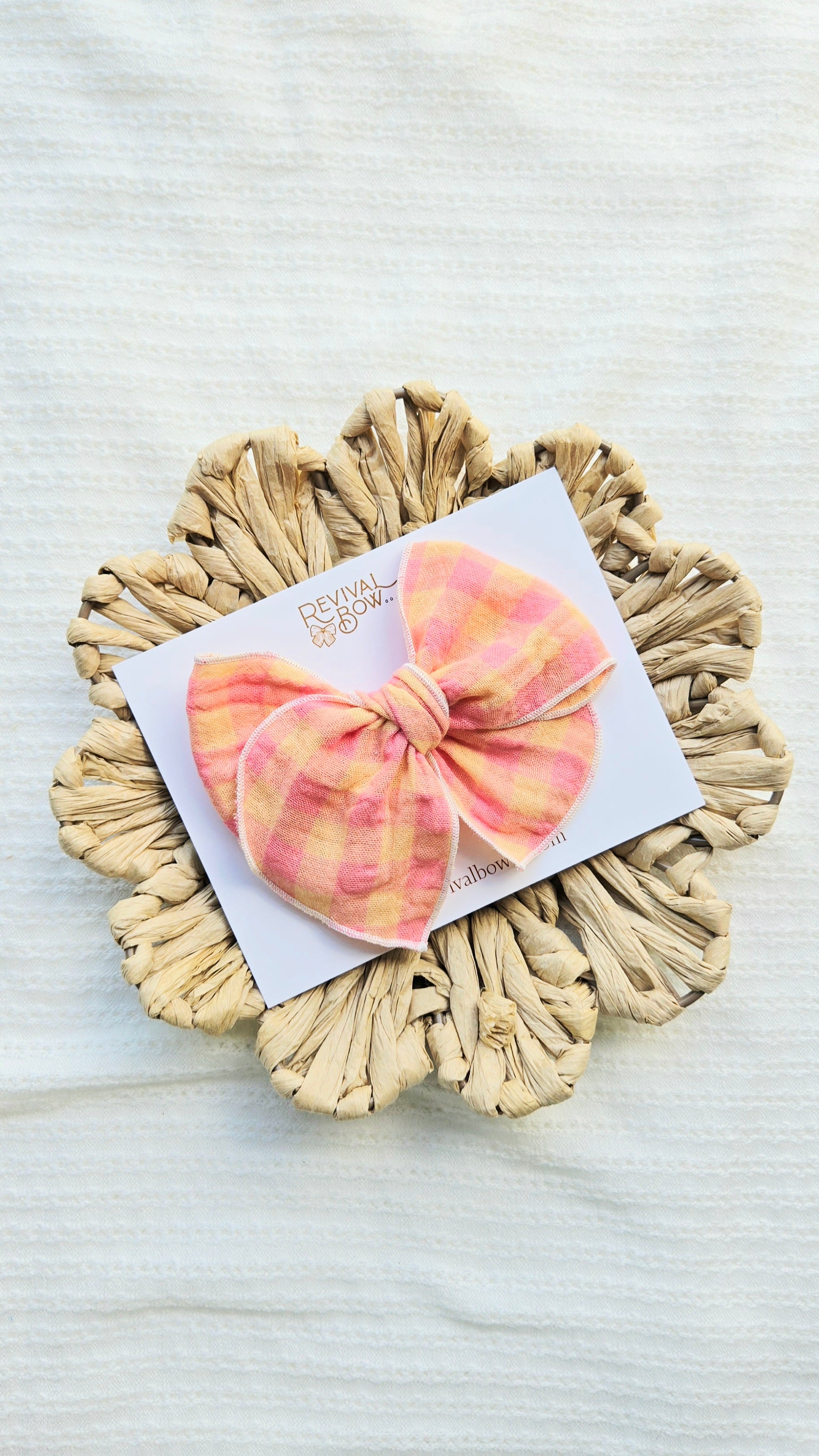 Fable Bow • Pink Gingham