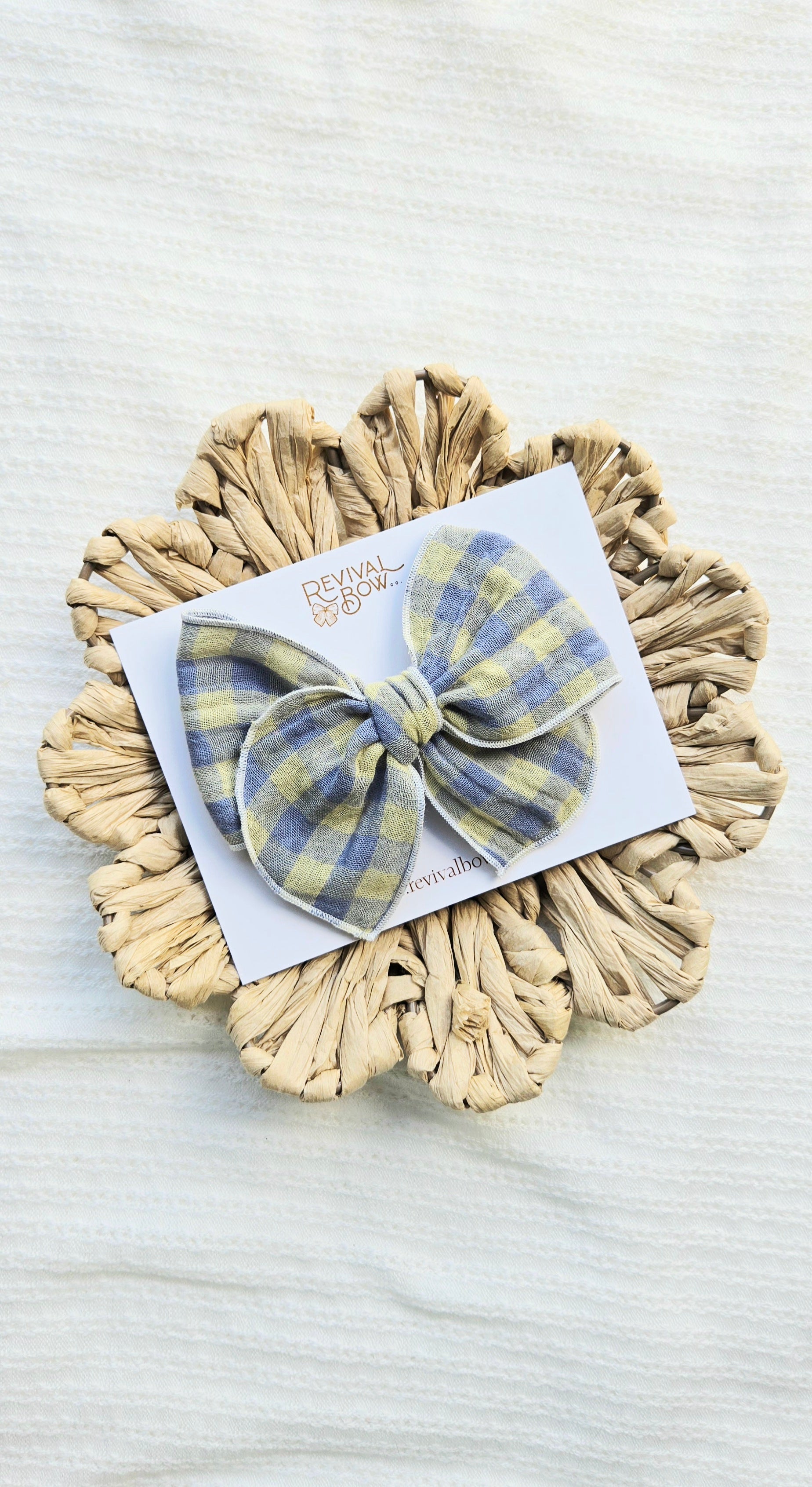 Fable Bow • Blue Gingham
