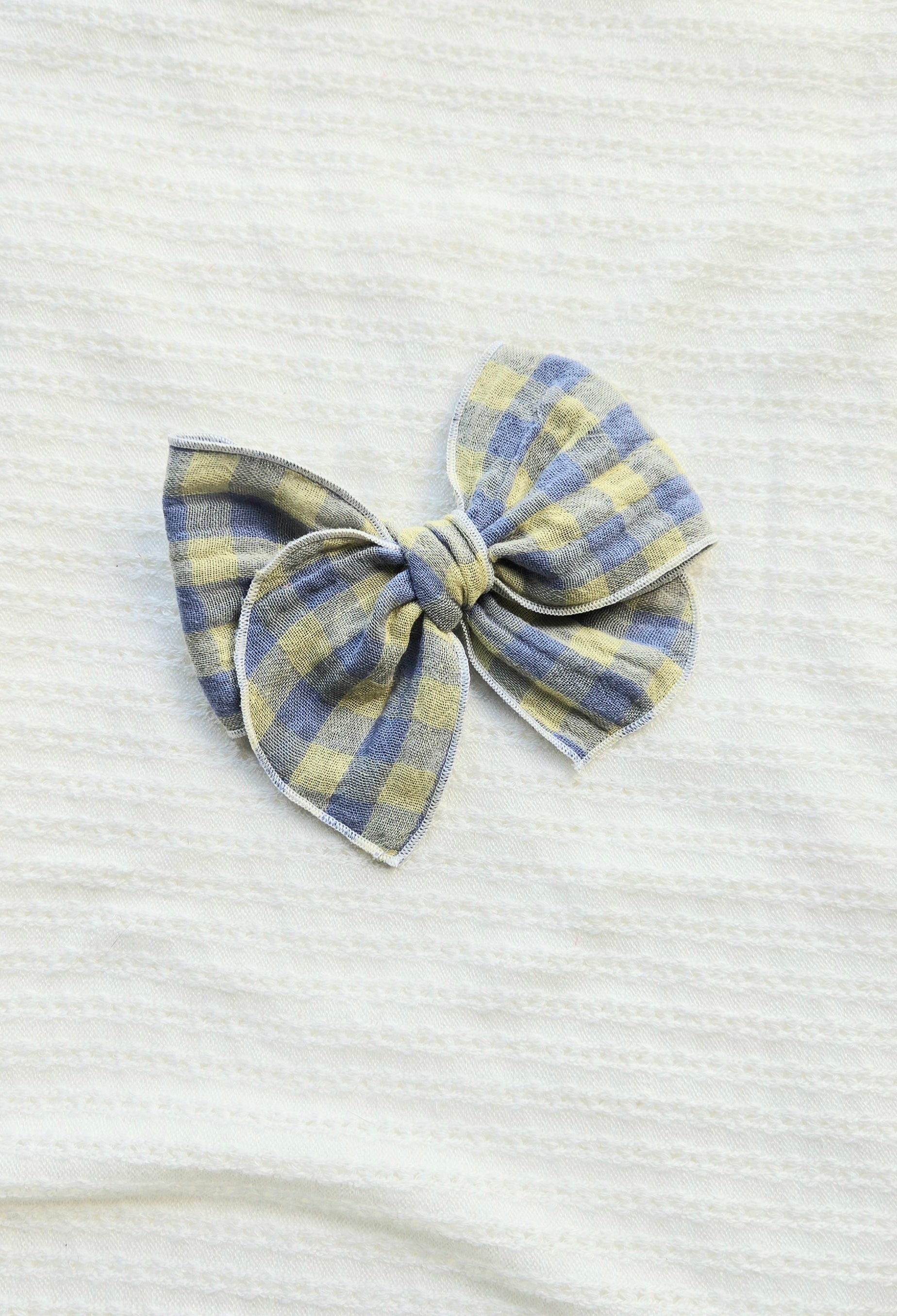 Fable Bow • Blue Gingham