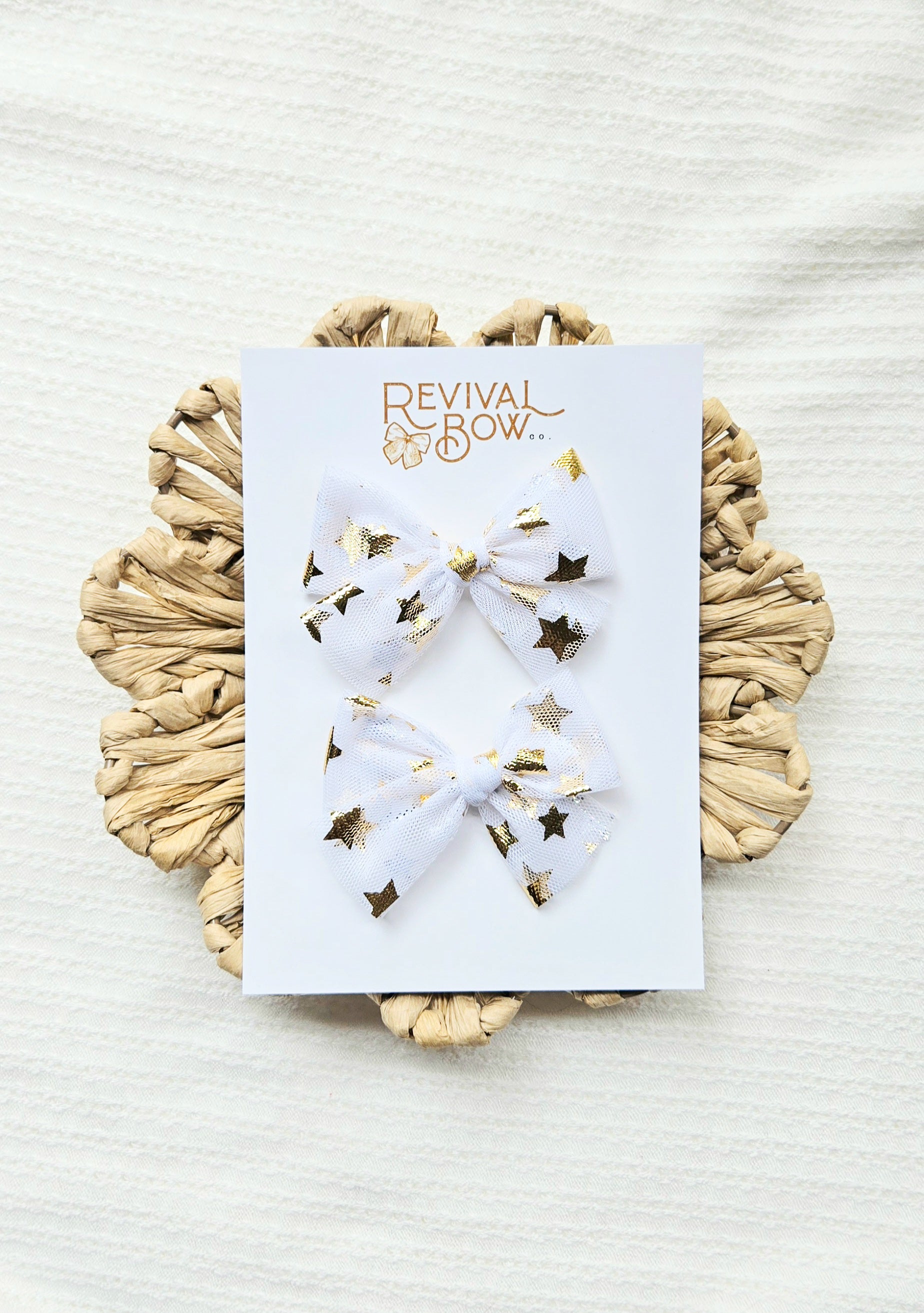 Tulle Pigtail Set • Gold Stars