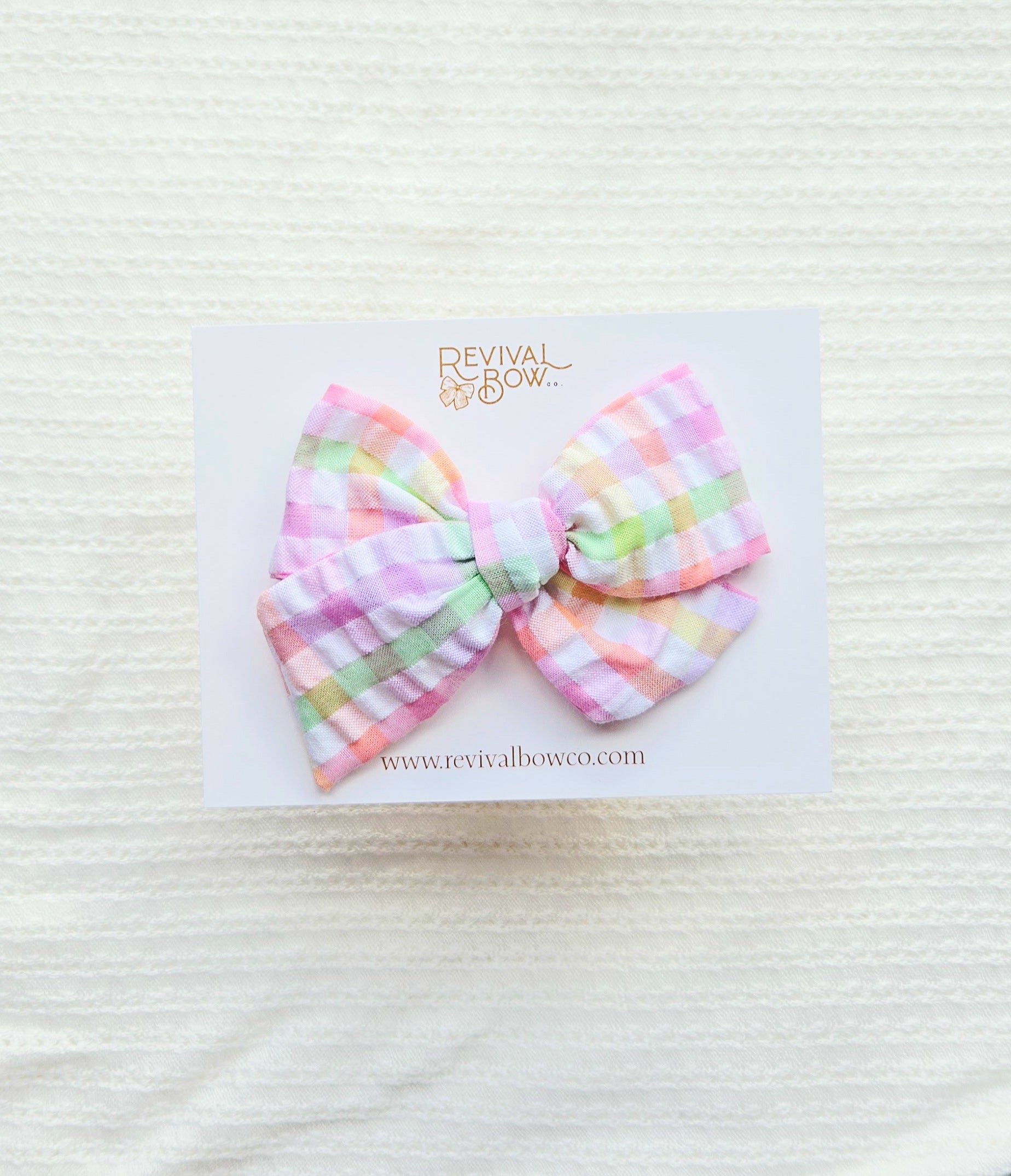 Large Pinwheel Bow • Summer Gingham