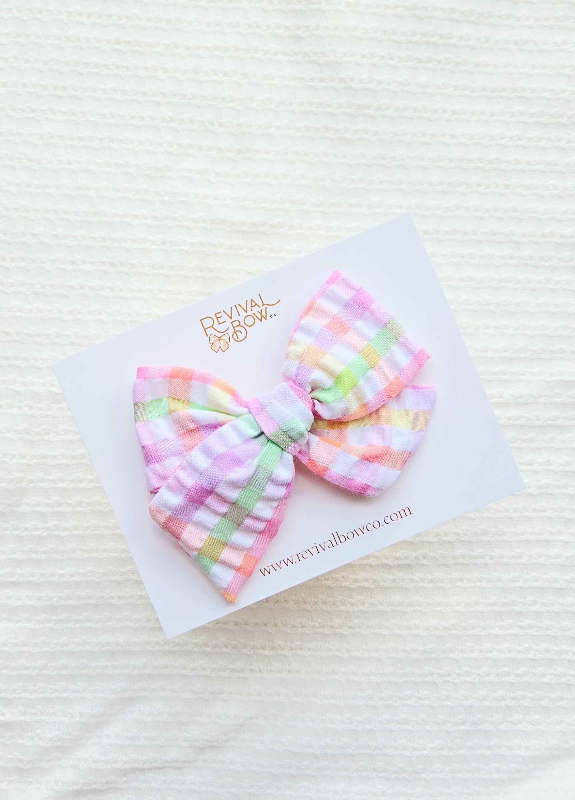 Large Pinwheel Bow • Summer Gingham
