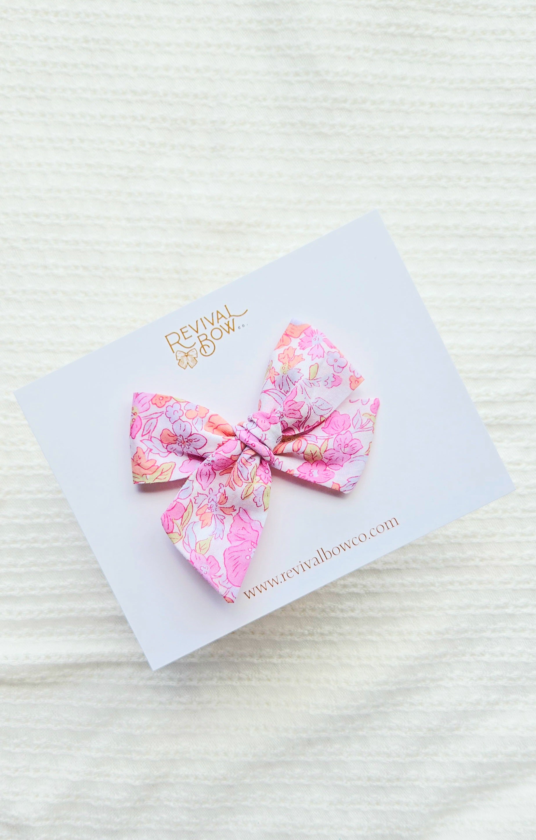 Small Pinwheel Bow • Pink Floral