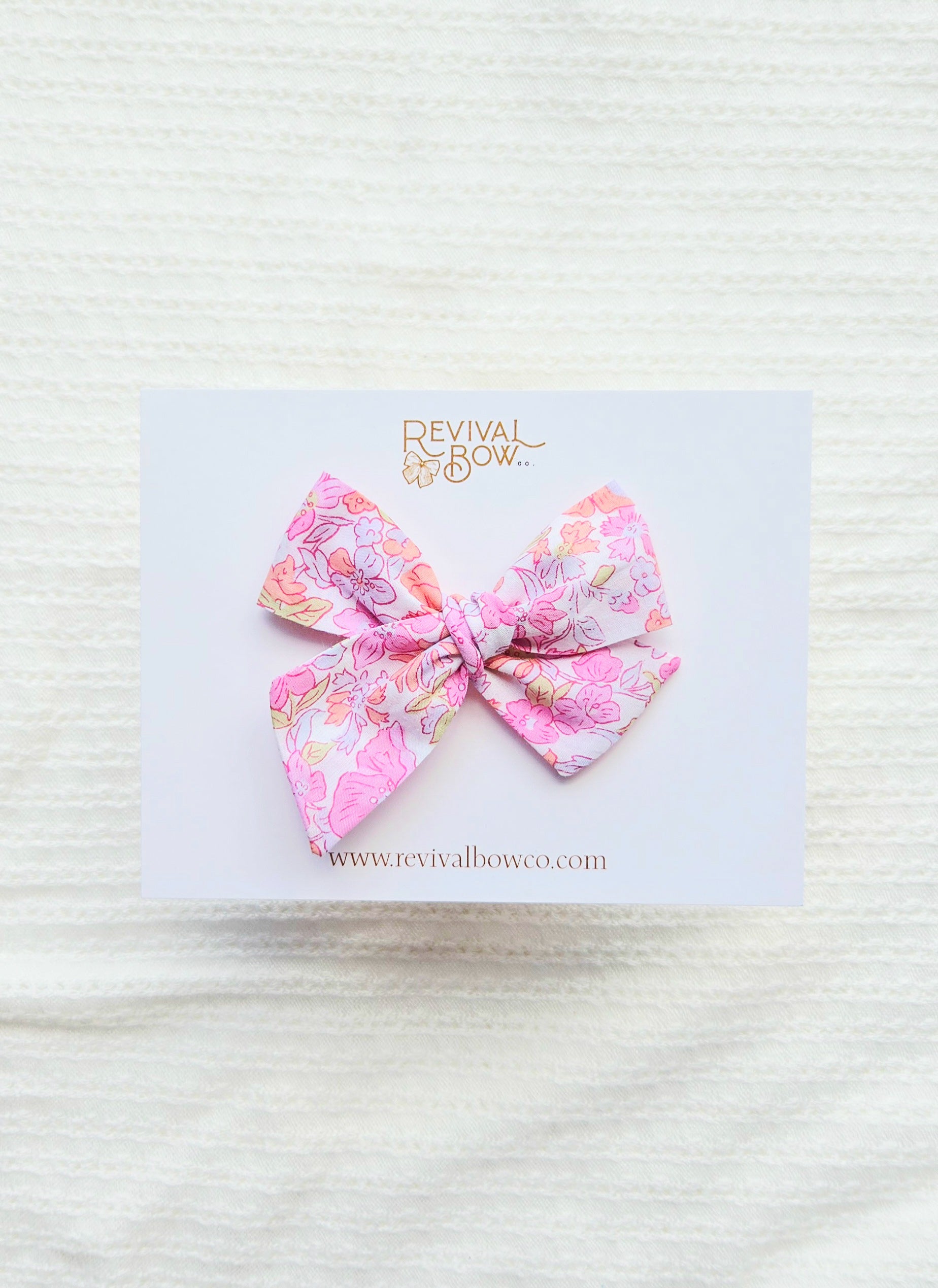 Small Pinwheel Bow • Pink Floral