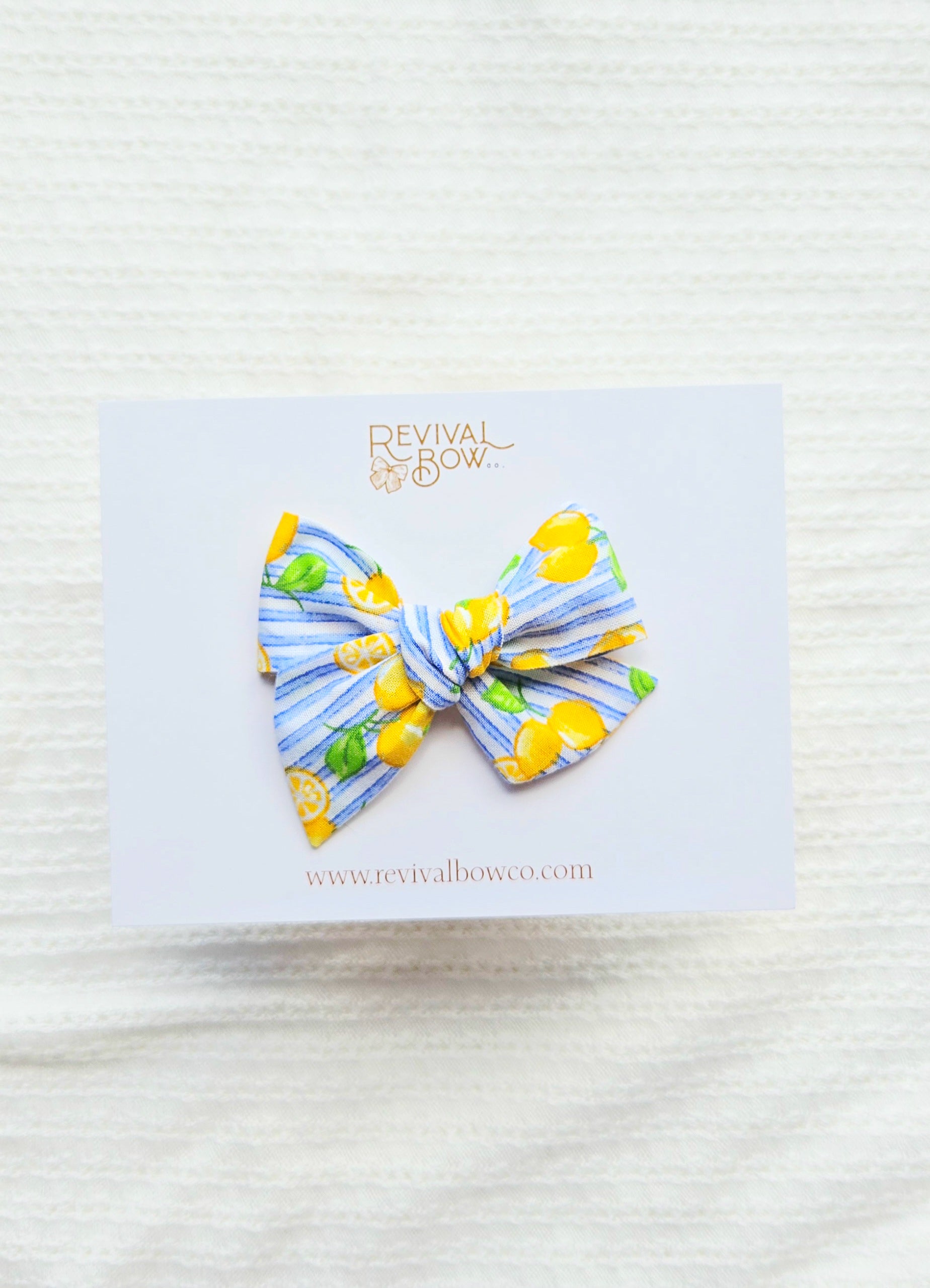Small Pinwheel Bow • Lemon Stripe