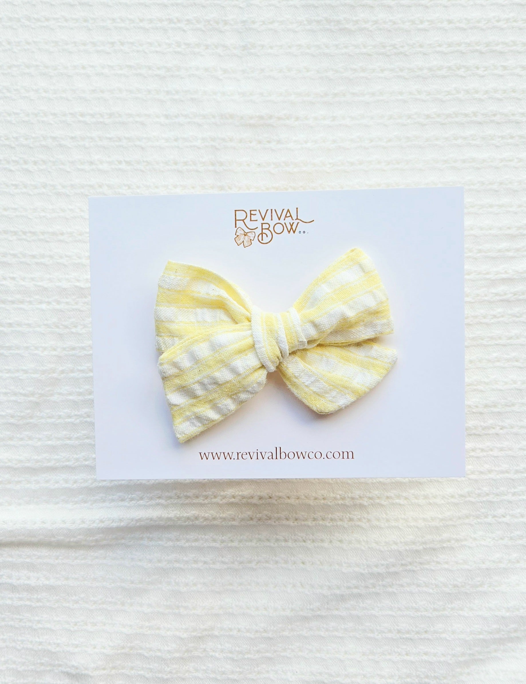 Small Pinwheel Bow • Yellow Stripe