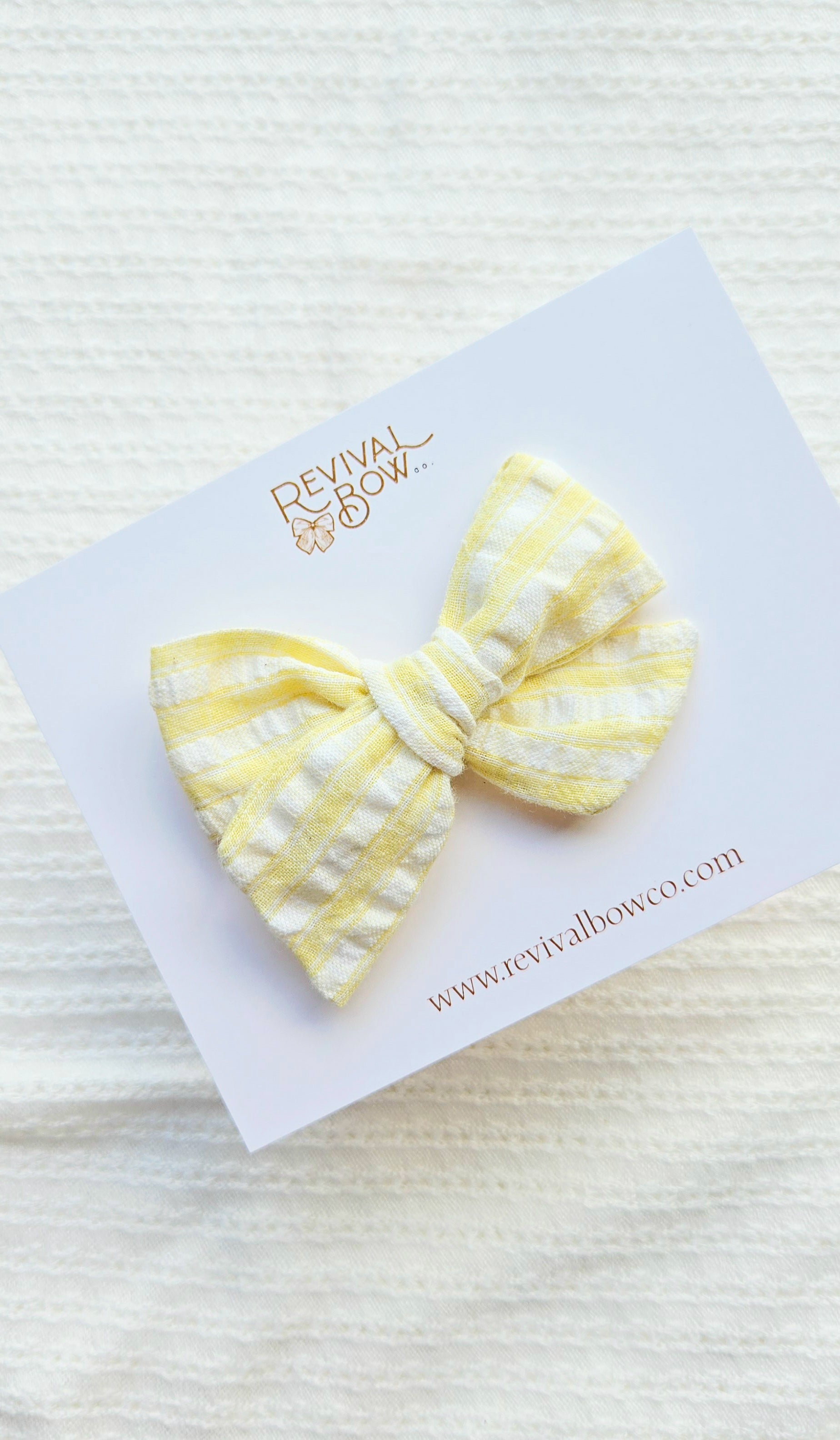 Small Pinwheel Bow • Yellow Stripe