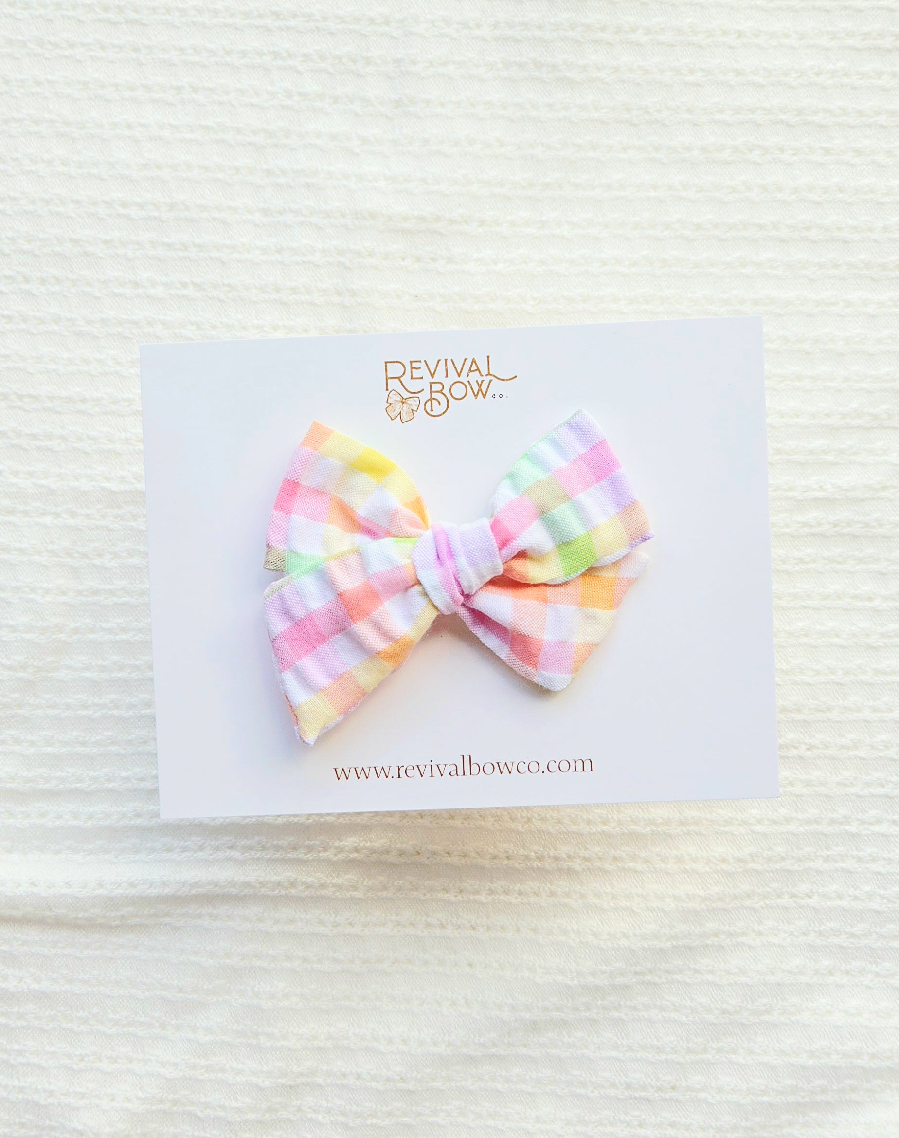 Small Pinwheel Bow • Summer Gingham