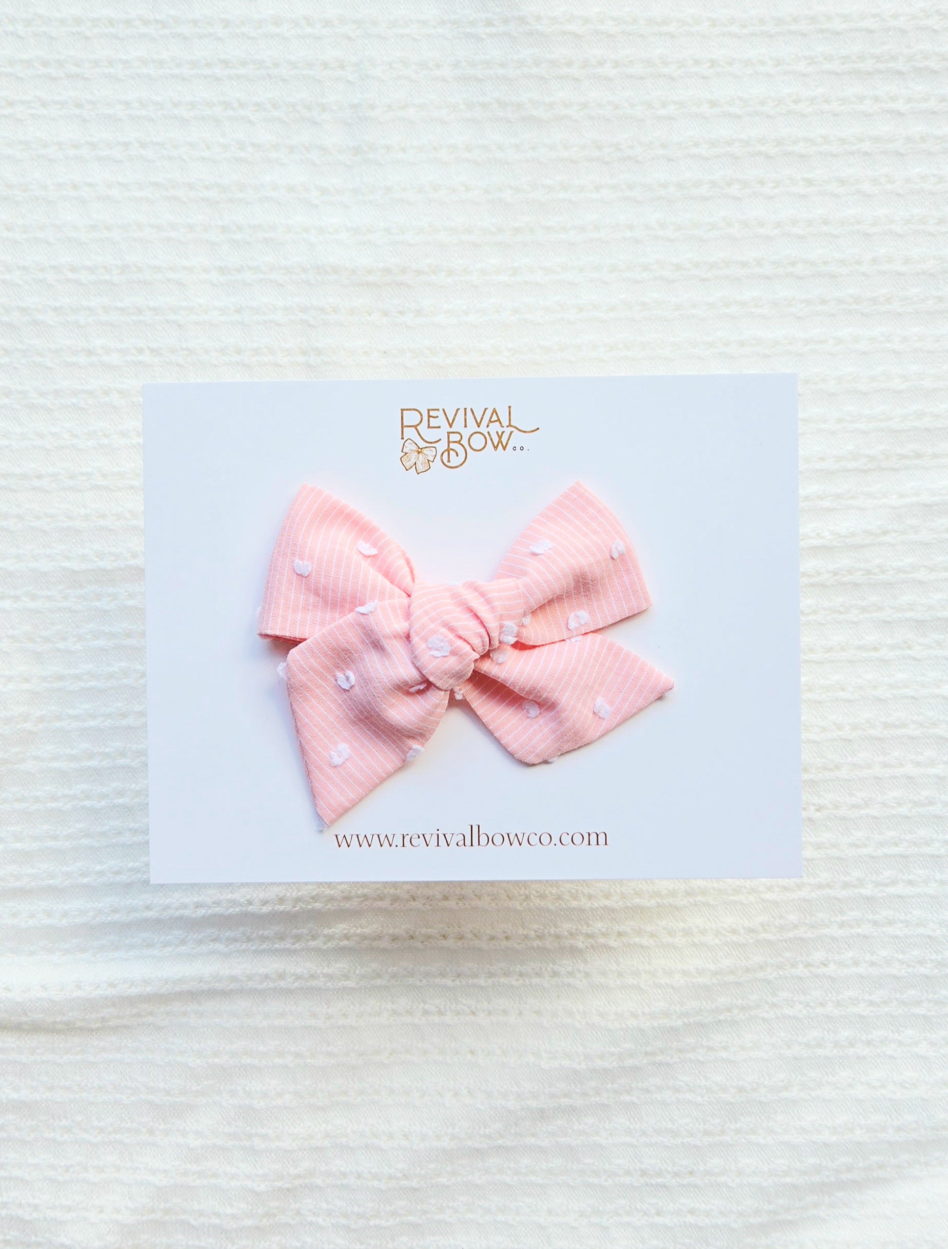 Small Pinwheel Bow • Peach Stripe