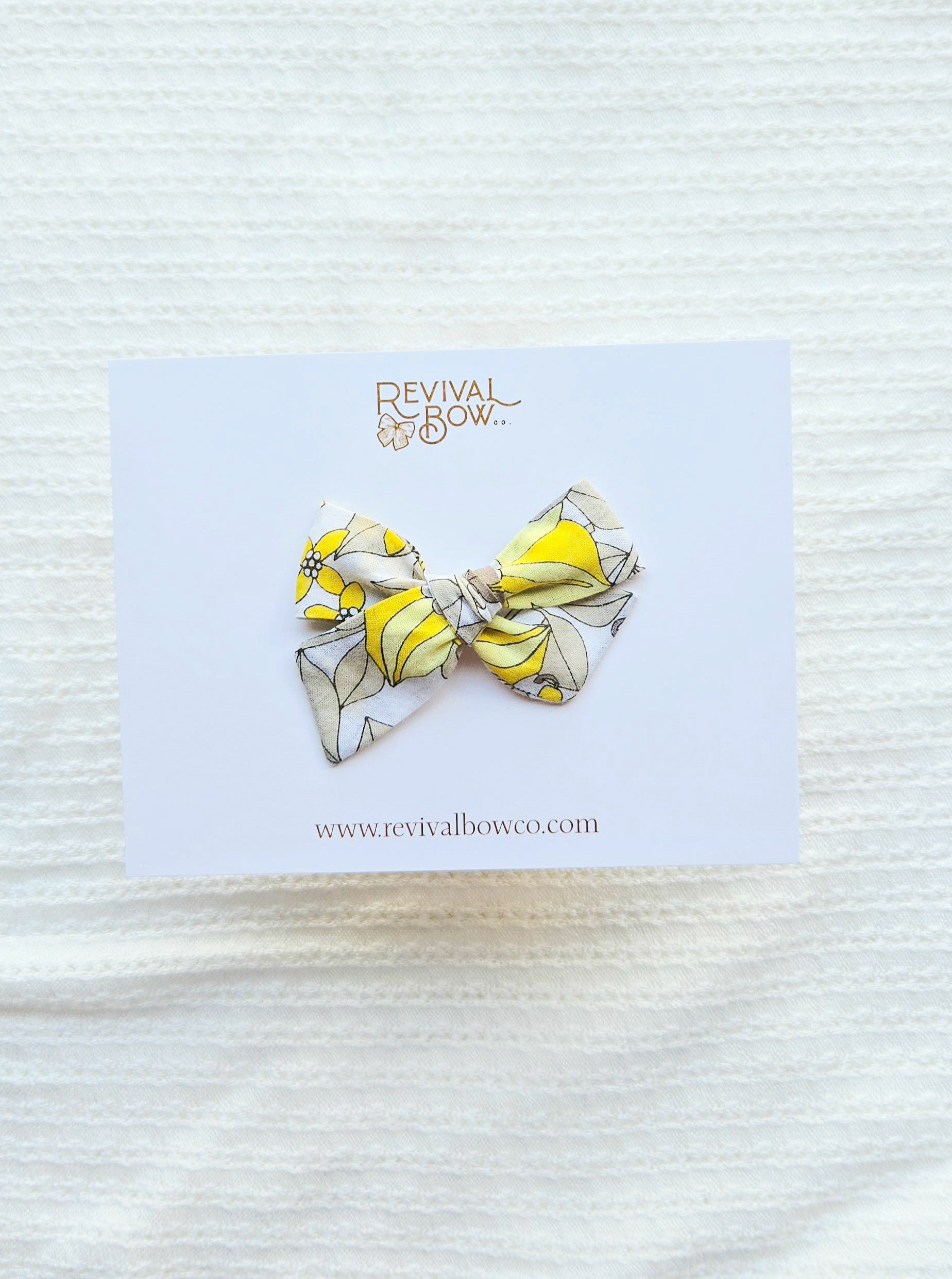 Mini Pinwheel Bow • Yellow Floral