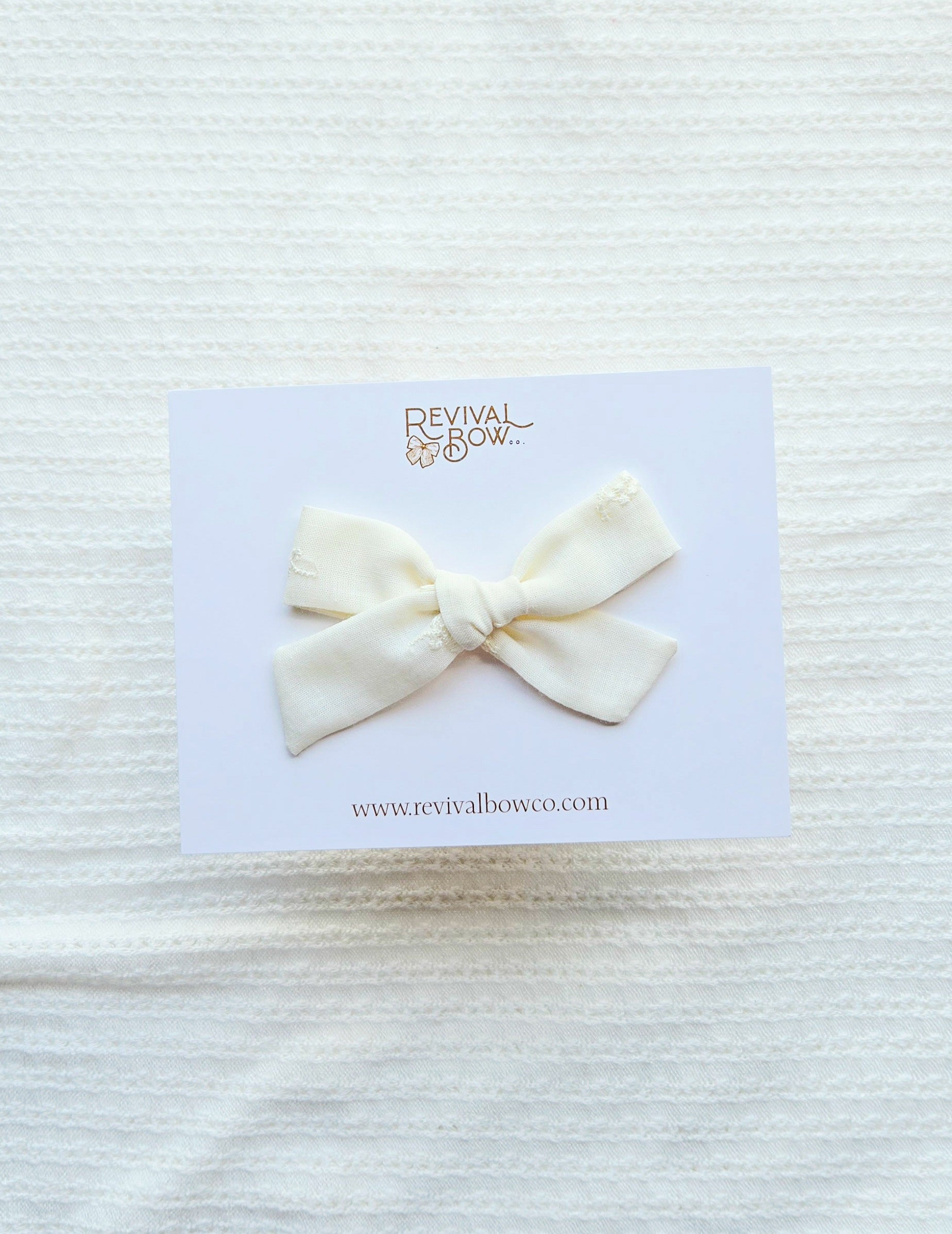 School Girl Bow • Ivory Eyelet