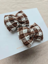 Load image into Gallery viewer, Mae Bow Pigtail Set • Brown Gingham
