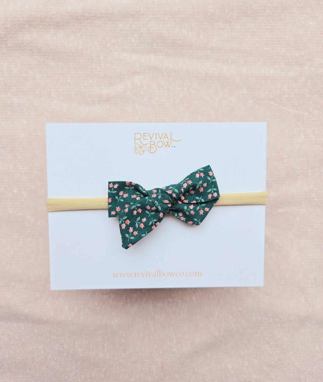 Mini Pinwheel Bow • Green Floral