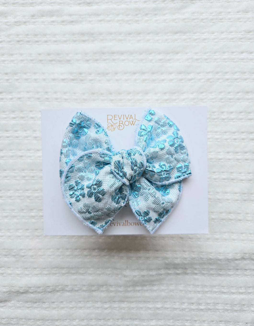 Fable Bow • Metallic Blue Floral