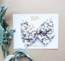 Load image into Gallery viewer, Large Pinwheel Bow • Holiday Floral
