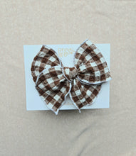 Load image into Gallery viewer, Fable Bow • Brown Gingham
