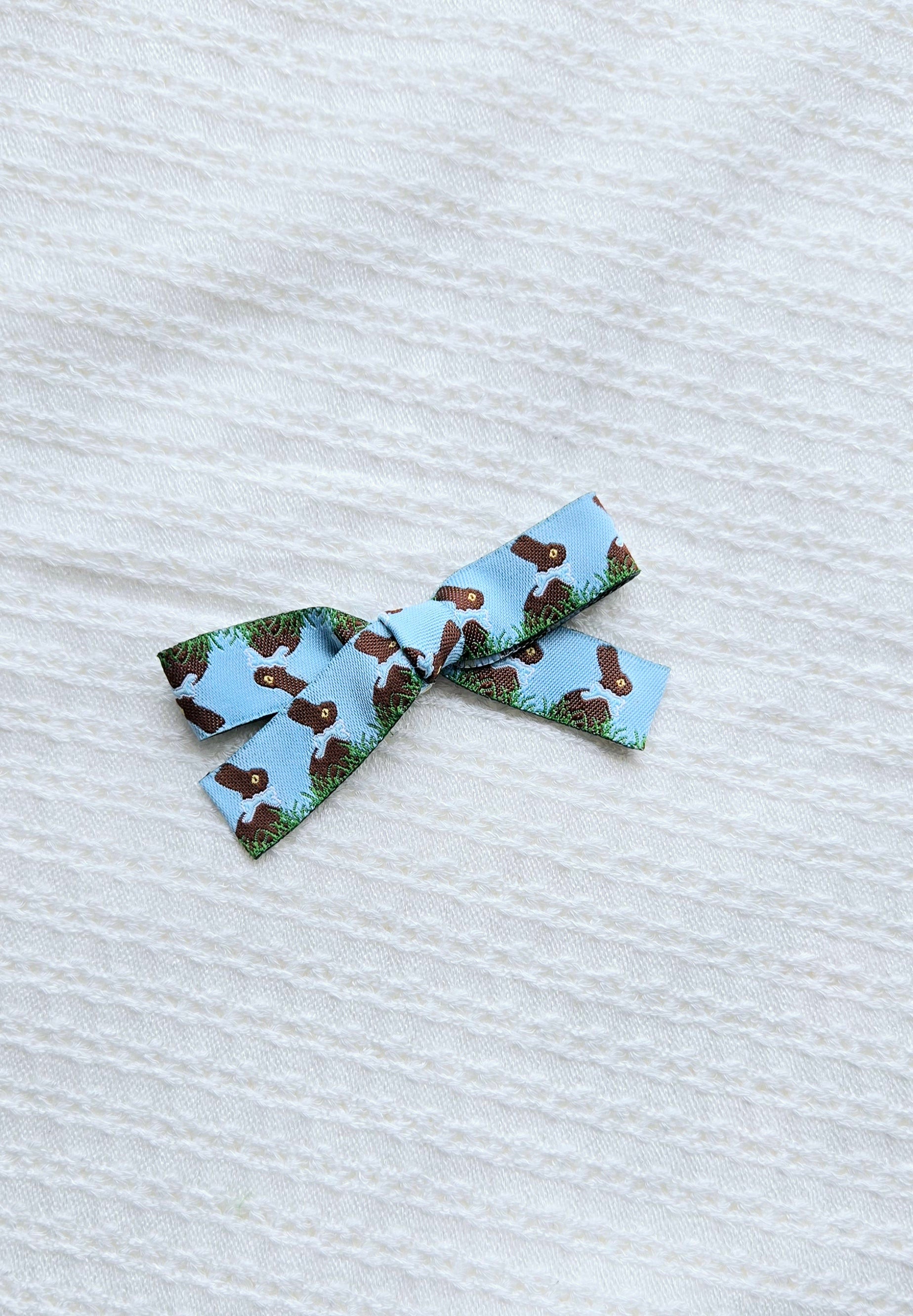 Vintage Trim Bow • Blue Bunnies