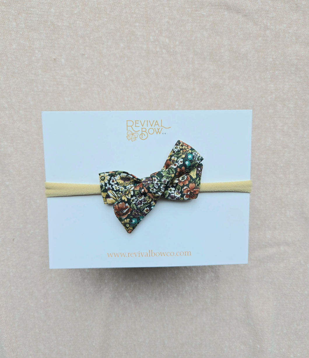 Mini Pinwheel Bow • Green Floral