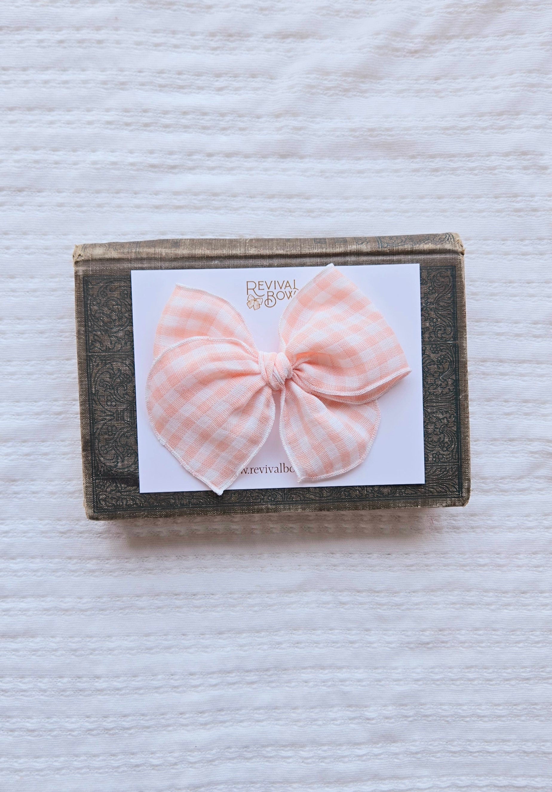 Fable Bow • Peach Gingham