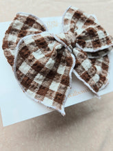 Load image into Gallery viewer, Fable Bow • Brown Gingham
