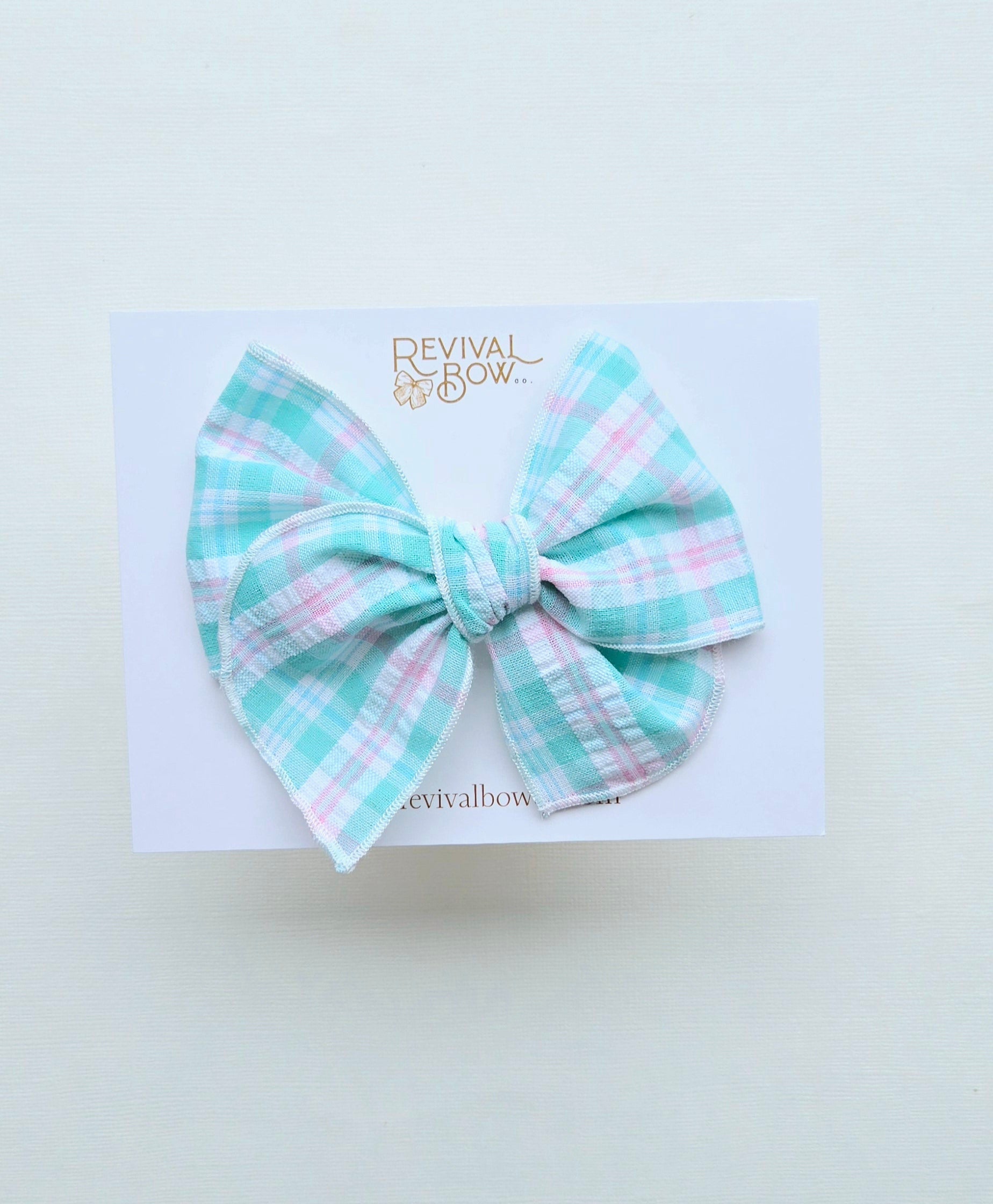 Fable Bow • Pink/Green Plaid