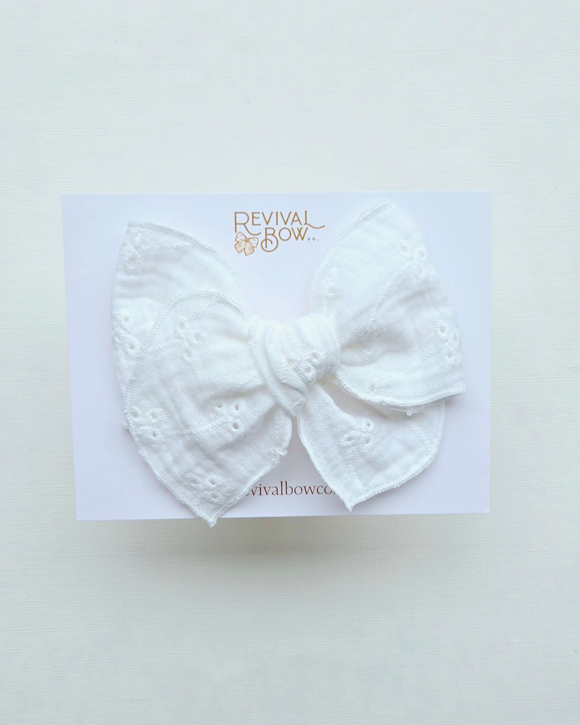 Fable Bow • White Eyelet Gauze
