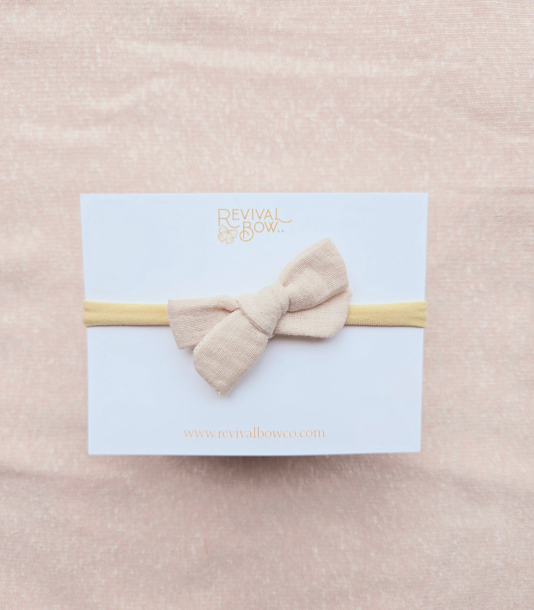 Mini Pinwheel Bow • Sand Gauze