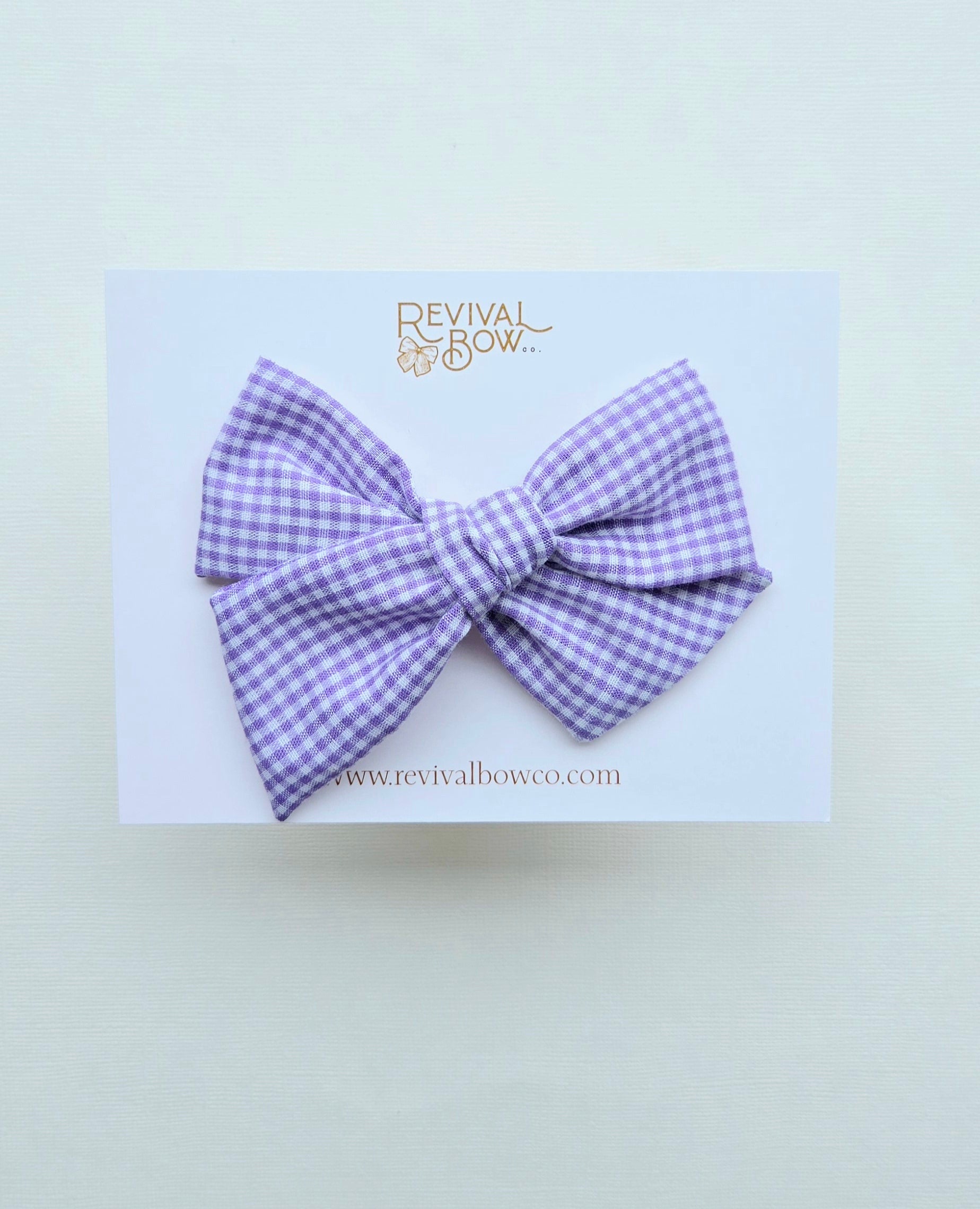 Large Pinwheel Bow • Purple Gingham