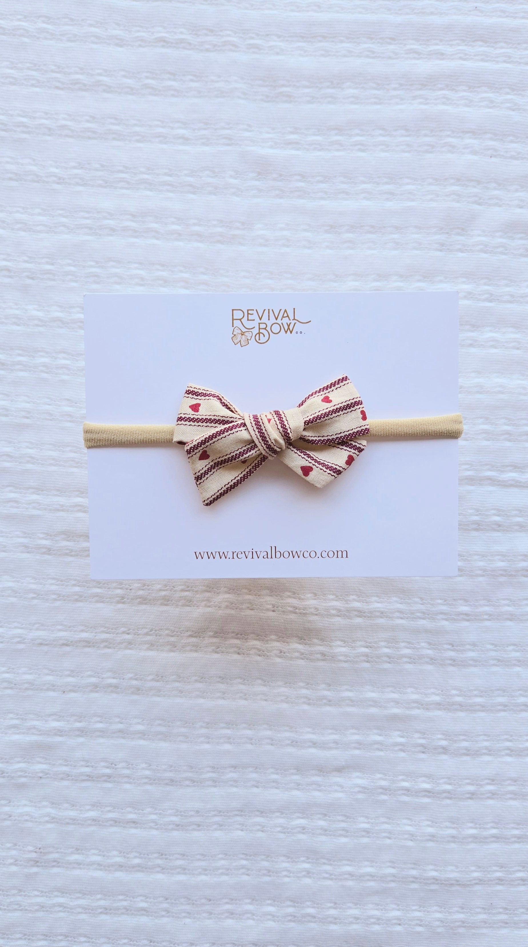 Mini Pinwheel Bow • Heart Stripe