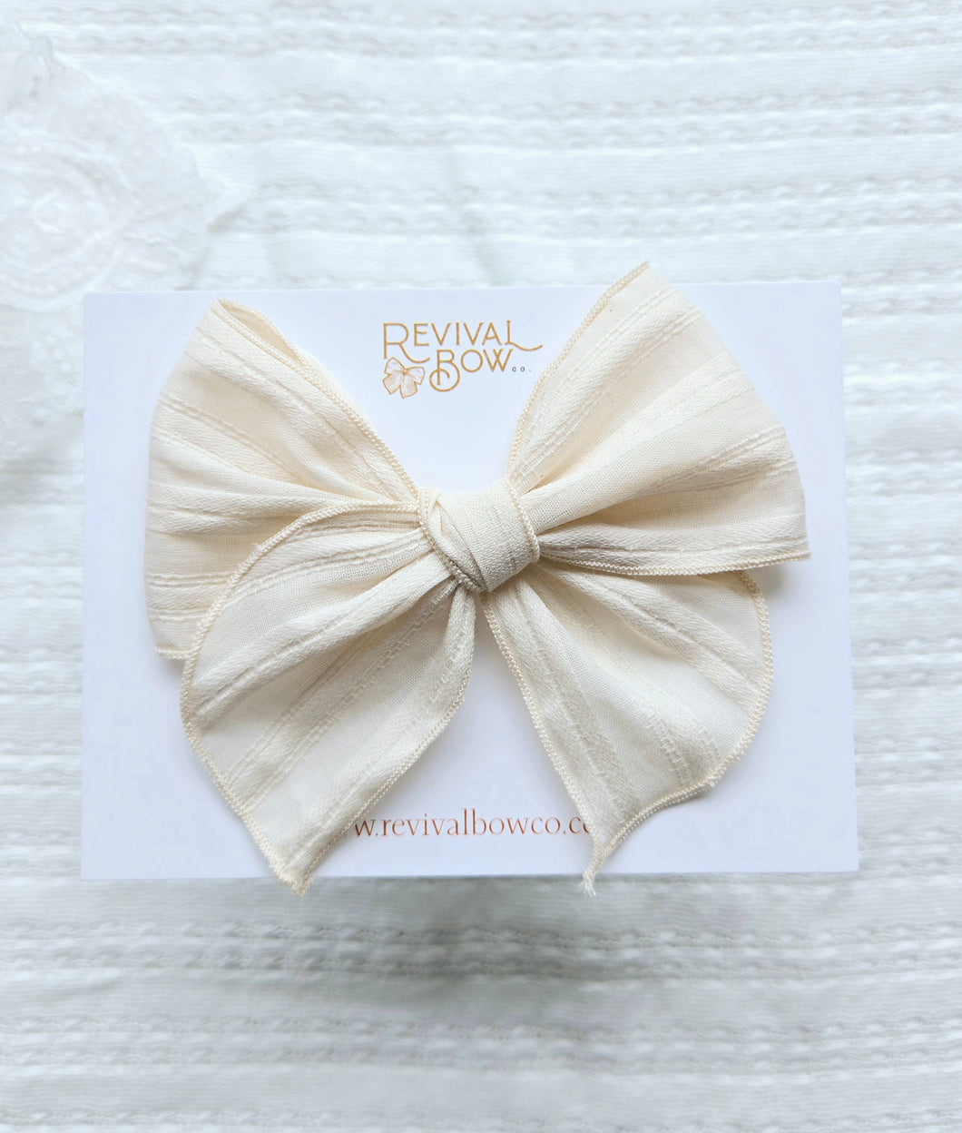 Fable Bow • Cream Stripe