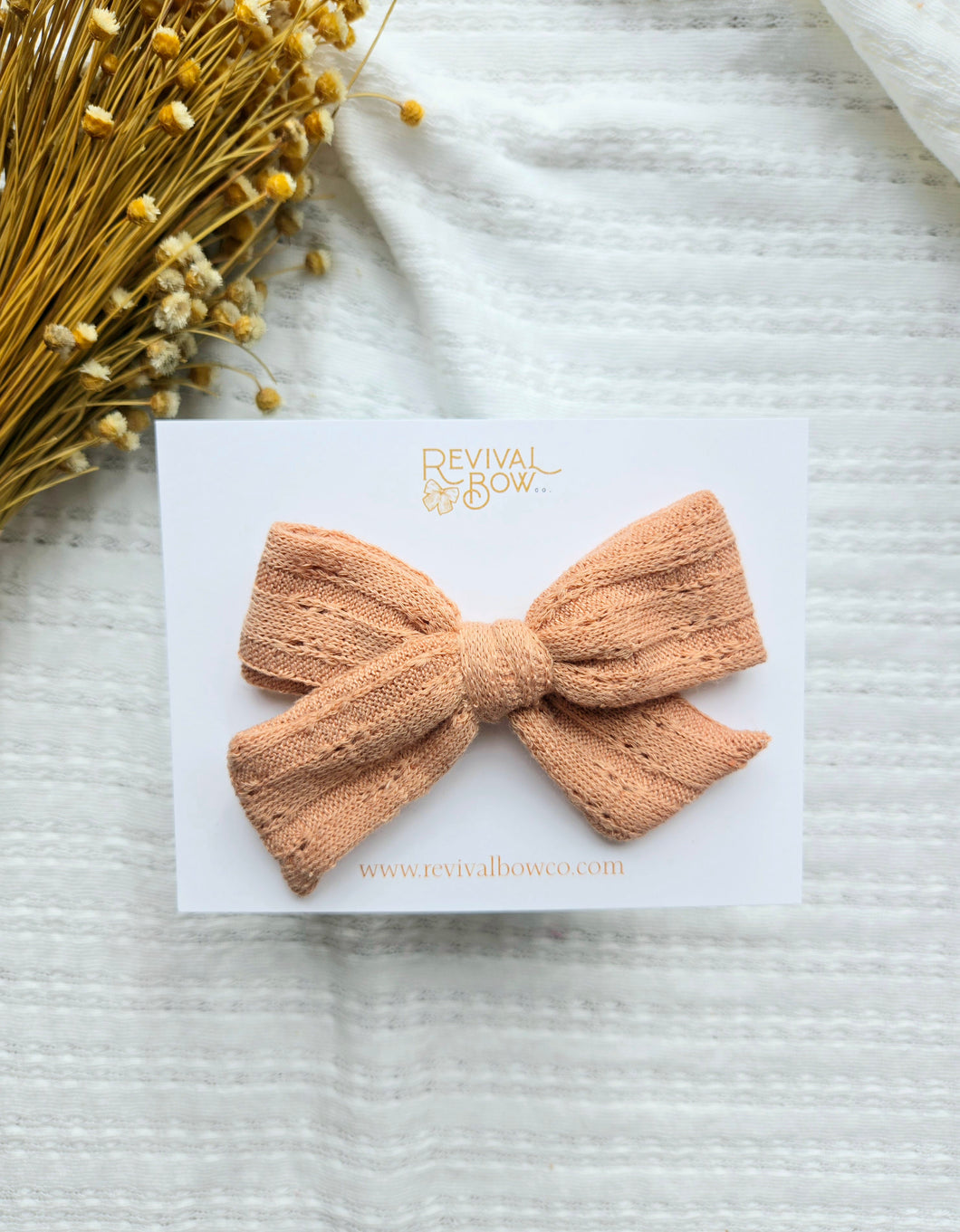 Classic Pinwheel Bow • Terracotta Knit