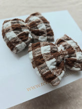 Load image into Gallery viewer, Mae Bow Pigtail Set • Brown Gingham
