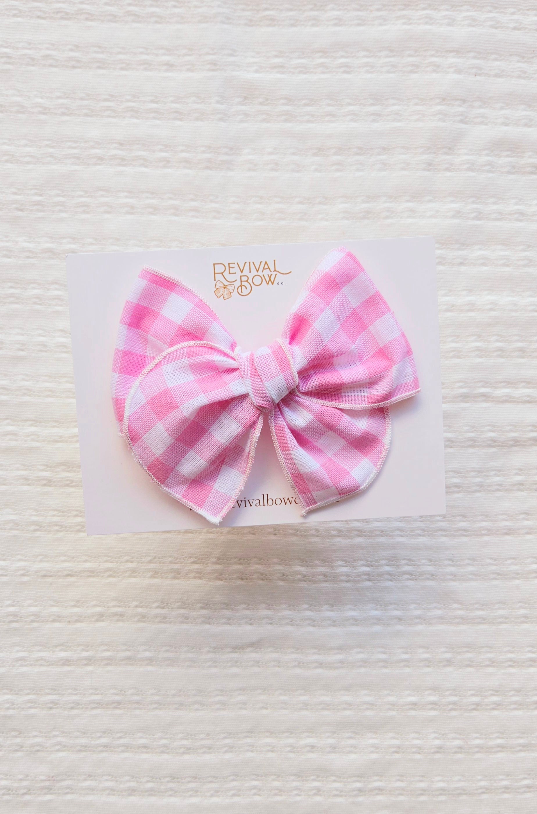 Fable Bow • Bubblegum Gingham