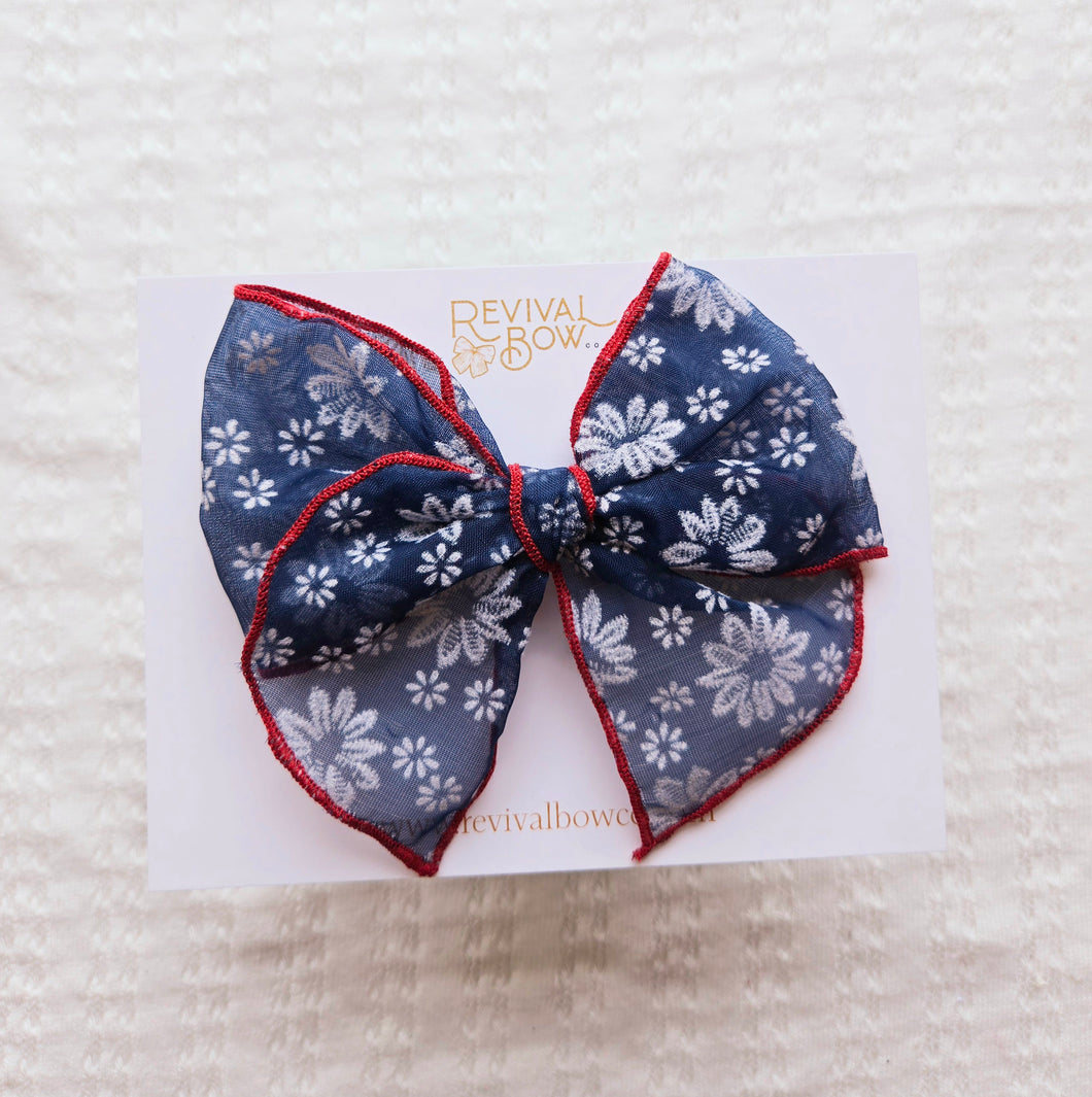 Fable • Flocked Navy/Red