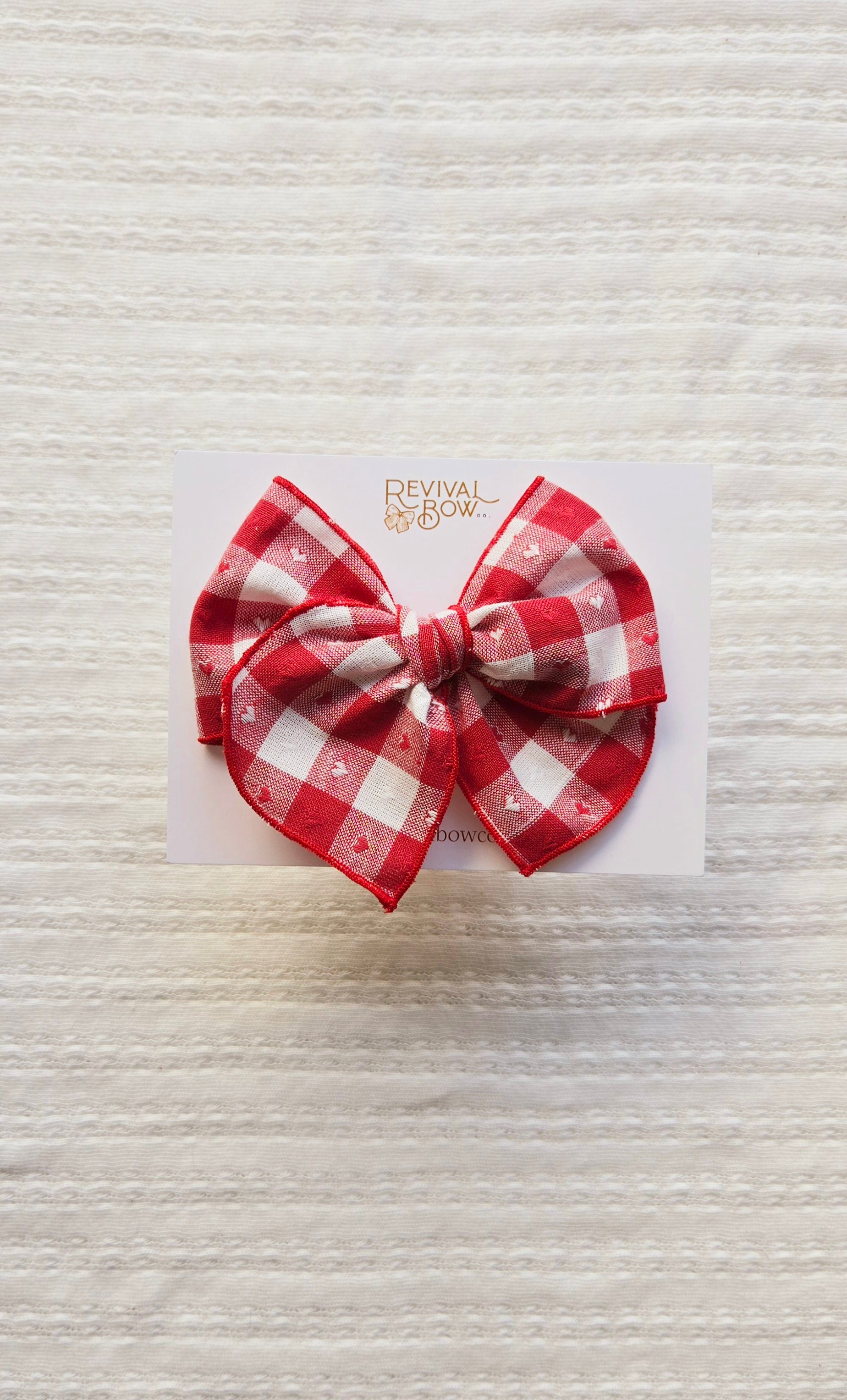 Fable Bow • Red Heart Gingham