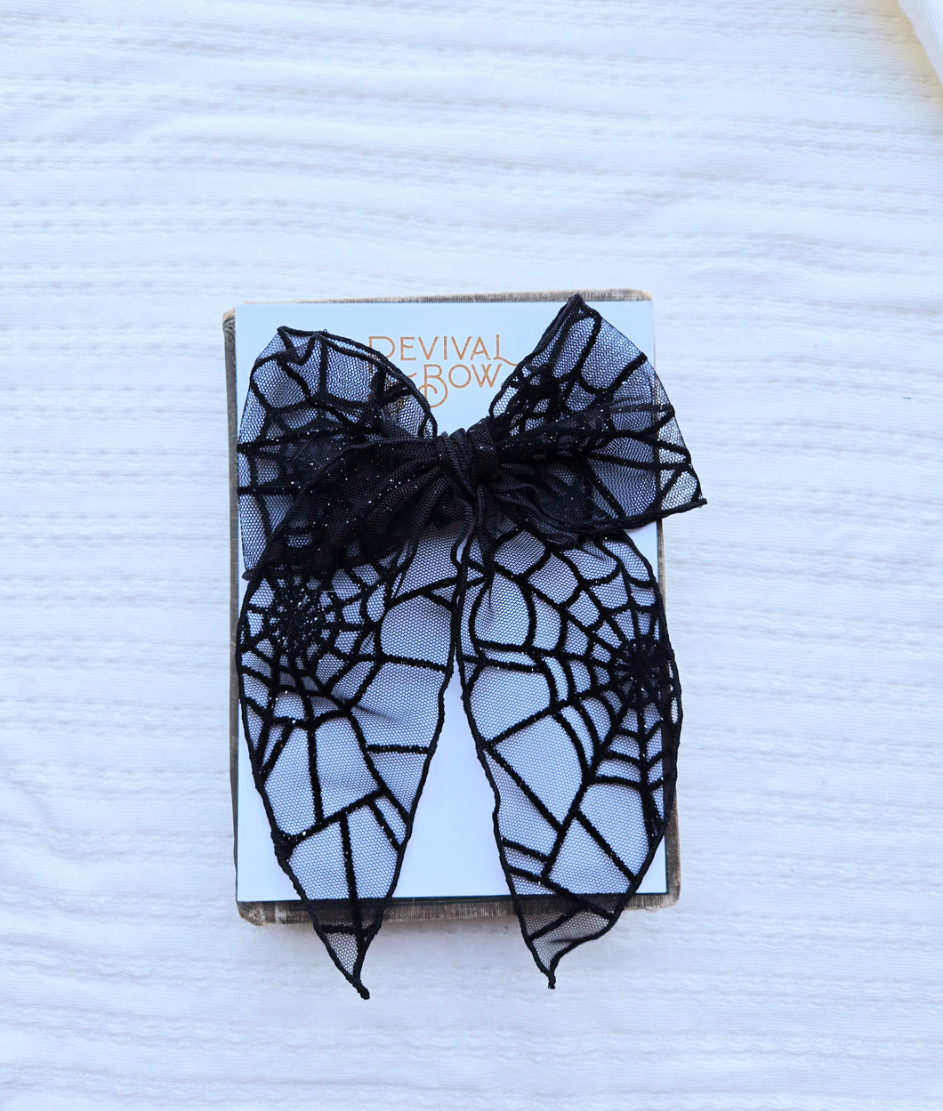 Large Fable Bow • Sparkly Spiderweb