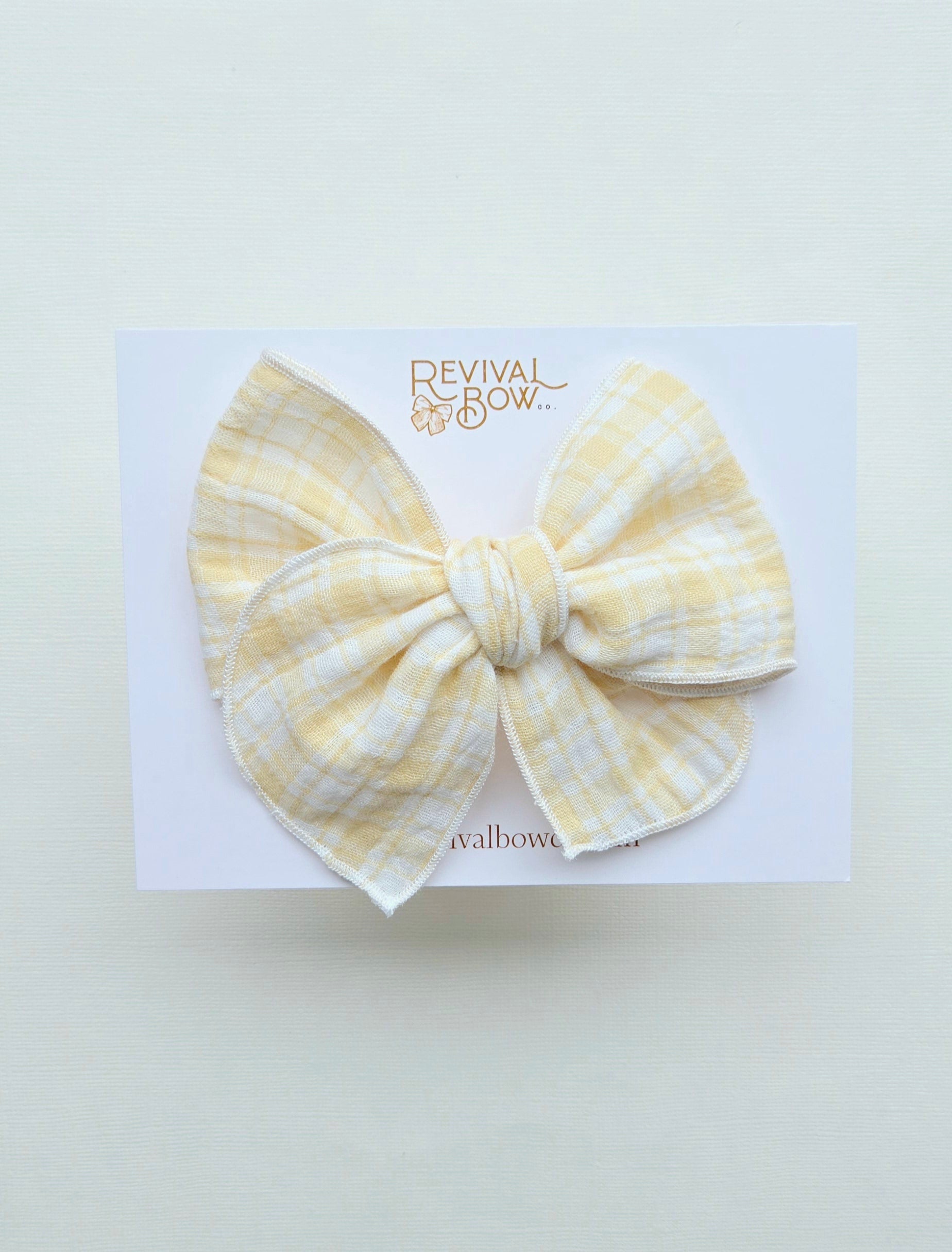 Fable Bow • Yellow Plaid Gauze