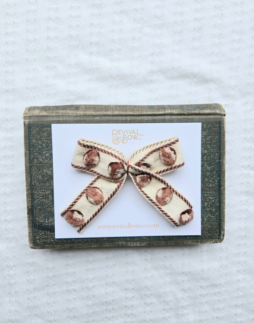 Vintage Pom Bow • Brown