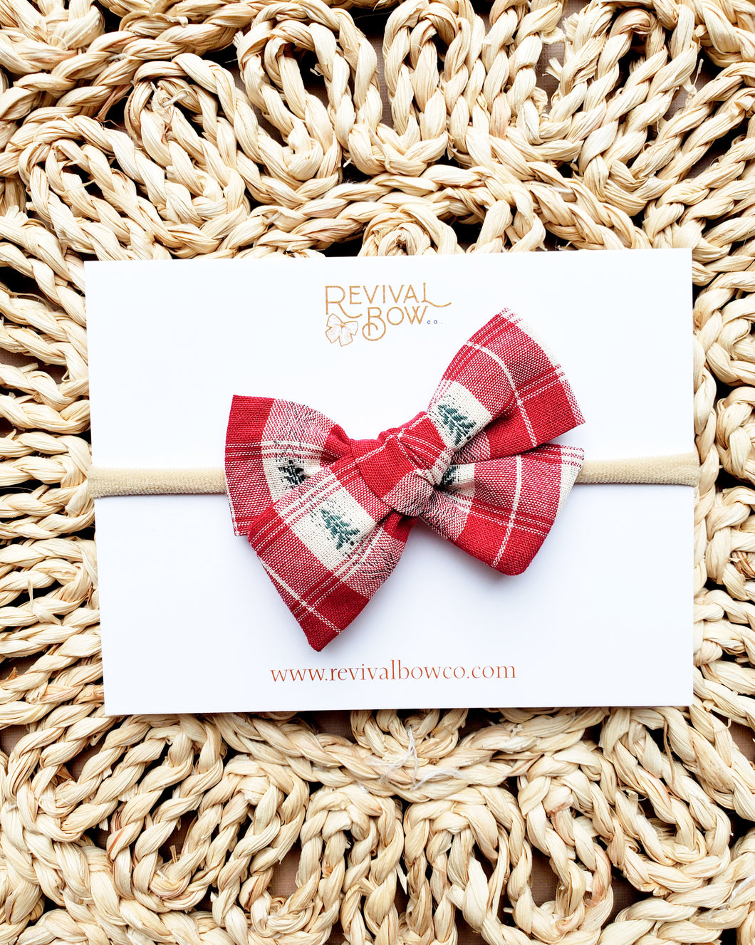 Small Pinwheel Bow • Tree Plaid