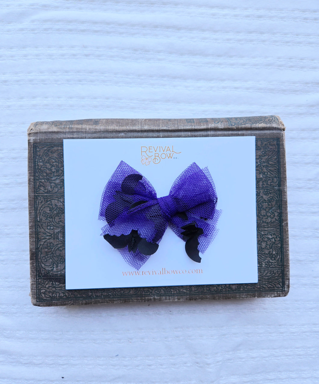 Small Tulle Bow • Purple Bats