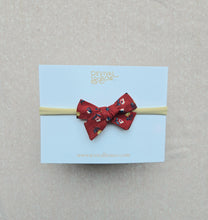 Load image into Gallery viewer, Mini Pinwheel Bow • Red Floral
