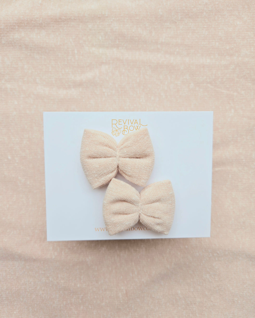 Mae Bow Pigtail Set • Soft Warm Beige